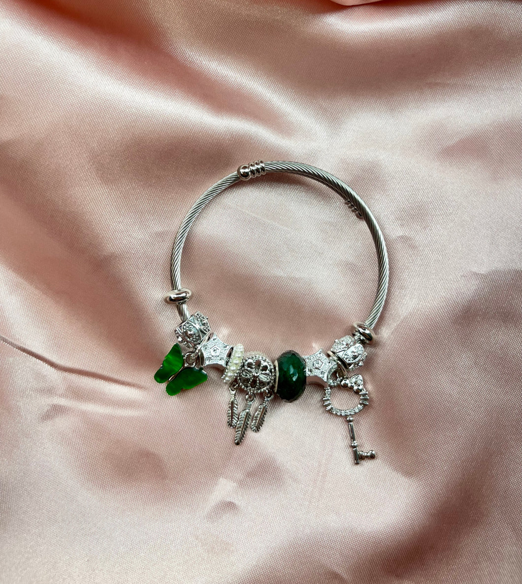 HK key Bangle (Green Butterfly)