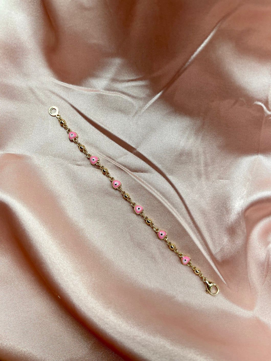 Baby pink hearts Bracelet
