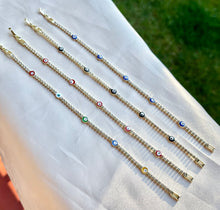 Load image into Gallery viewer, Cubic Zirconia Evil Eye Bracelet

