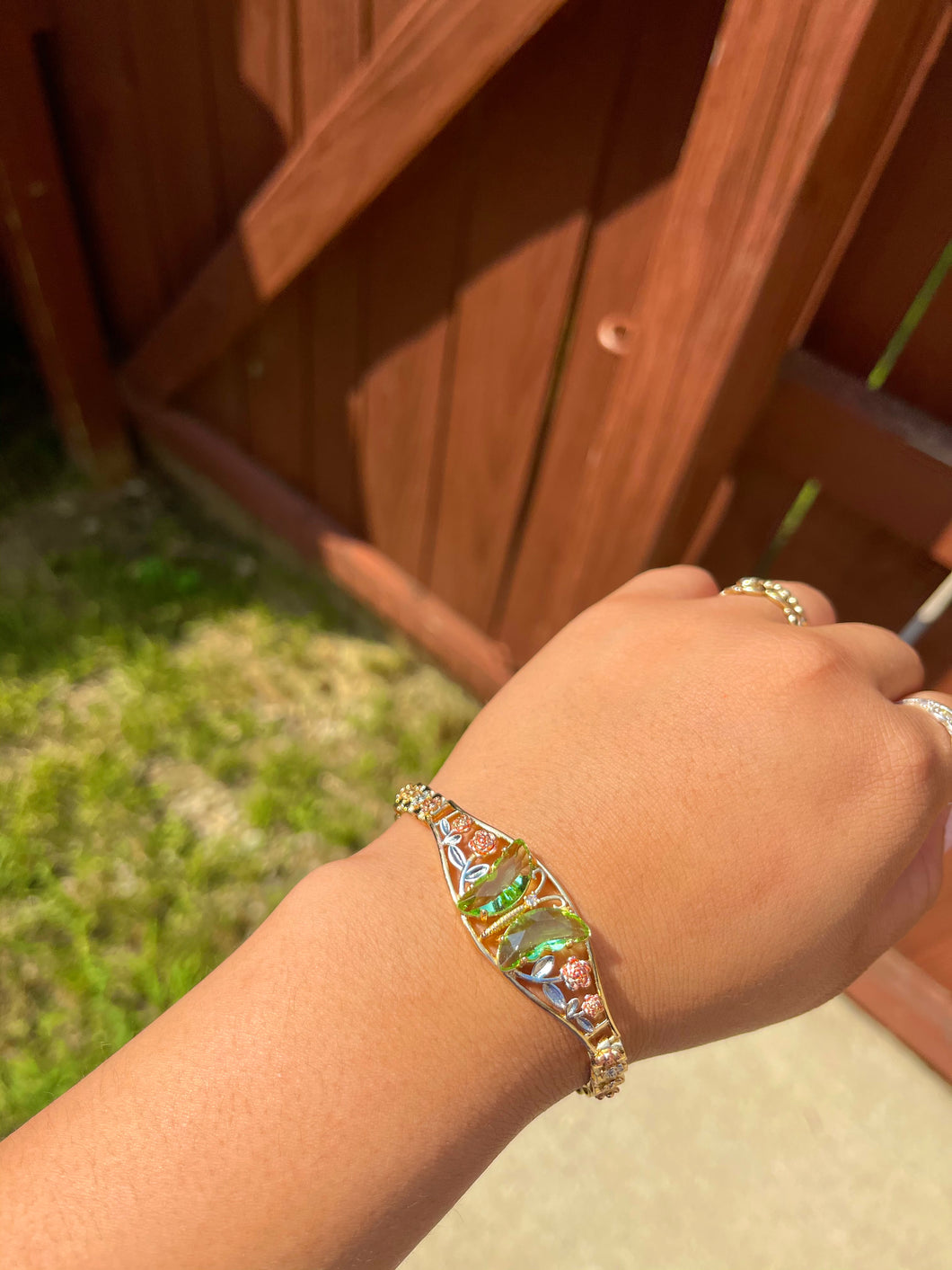 Multi Color Rose Butterfly Bracelet