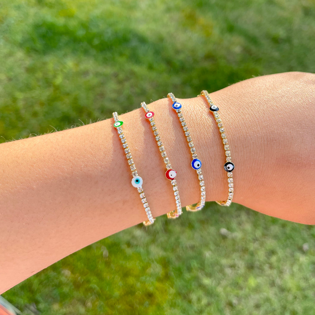 Cubic Zirconia Evil Eye Bracelet